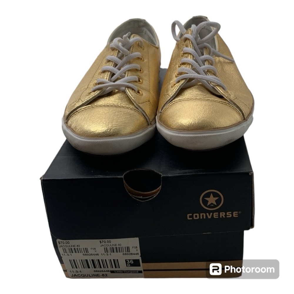 Low top gold Converse sneakers